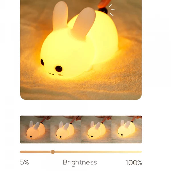 Rechargeable Silicone Dimmable Bunny Night Light