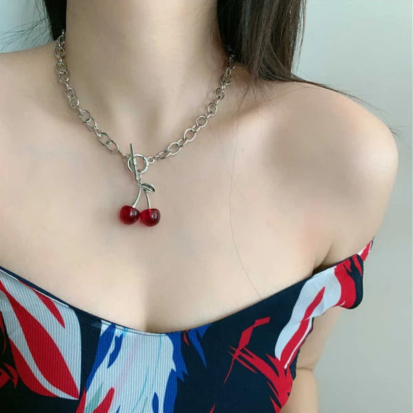 Dainty Cherry Pendant Necklace