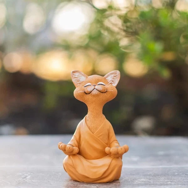 Whimsical Happy Buddha Cat